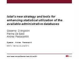 Istat’s  new strategy and tools for enhancing statistical utilization of the available