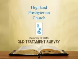 Summer of 2015 Old testament survey