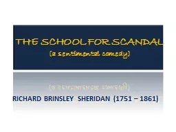 THE SCHOOL FOR SCANDAL