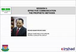 SESSION  II :  EFFECTIVE COMMUNICATION