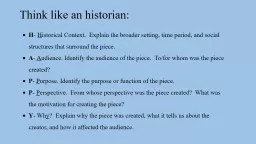 Think like an historian: