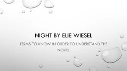 NIGHT by  Elie  Wiesel