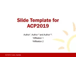 Slide Template for ACP2019
