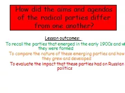 How did the aims and agendas of the radical parties differ from