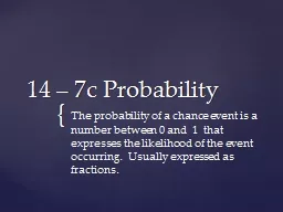 14 – 7c Probability