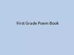 First Grade Poem Book