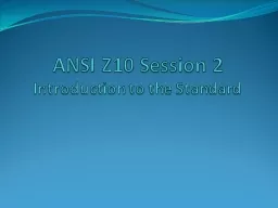 ANSI Z10  Session 2