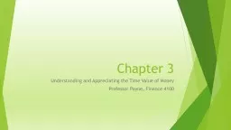 Chapter 3 Understanding and Appreciating the Time Value of Money