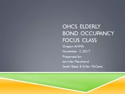 OHCS Elderly bond occupancy focus class