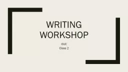 Writing Workshop OUC