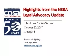 Highlights from the NSBA Legal Advocacy Update