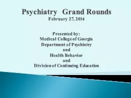 Psychiatry  Grand Rounds