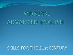 MDB1031   ADVANCED ENGLISH