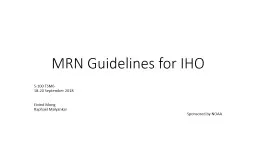MRN Guidelines for IHO