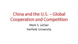 China and the U.S. – Global Cooperation and Competition