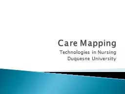 Care Mapping Technologies in Nursing
