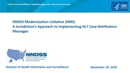 NNDSS Modernization Initiative (NMI):