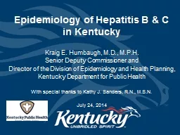 Epidemiology of Hepatitis B & C