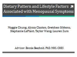 Dietary Pattern and Lifestyle Factors Associated with Menopausal Symptoms