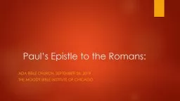 Paul’s Epistle to the Romans: