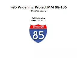 I-85 Widening  Project MM 98-106