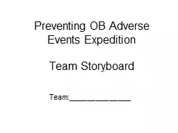 Preventing OB  Adverse Events