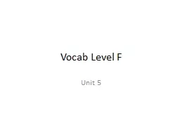 Vocab Level F Unit 5