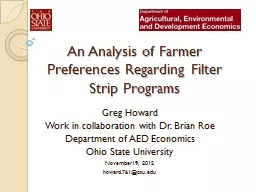 An Analysis of Farmer Preferences Regarding Filter Strip Programs