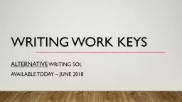 Writing Work Keys Alternative