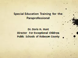 Special Education Training for the Paraprofessional