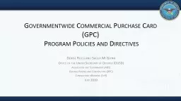 Governmentwide Commercial Purchase Card (GPC)