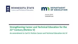 Strengthening Career and Technical Education for the 21