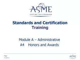 Standards and Certification