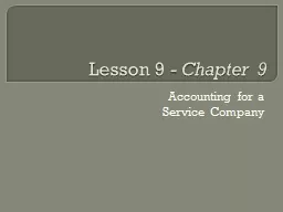 Lesson 9 -  Chapter 9