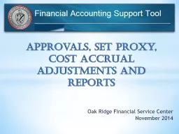 Oak Ridge Financial Service Center November 2014