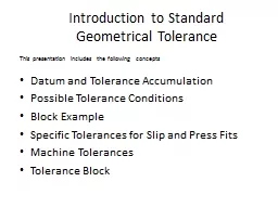 Introduction to Standard Geometrical Tolerance