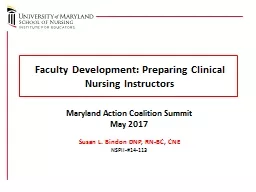 Faculty Development: Preparing Clinical Nursing Instructors