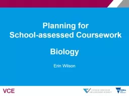 Planning for  School-assessed Coursework