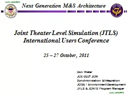 Joint Theater Level Simulation (JTLS) International Users Conference
