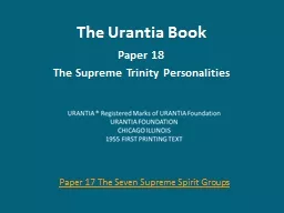 The Urantia Book Paper 18
