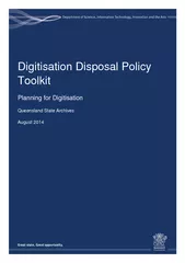 Digitisation Disposal Policy Toolkit Planning for Digi
