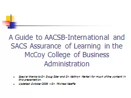 A Guide  to AACSB-International and SACS