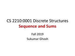 CS 2210:0001 Discrete Structures