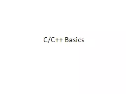 C/C++ Basics Basic Concepts