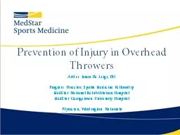 Prevention of Injury in Overhead Throwers