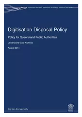 Digitisation Disposal Policy Policy for Queensland Pub