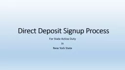 Direct Deposit Signup Process