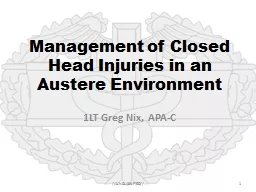 Management of Closed Head Injuries in an Austere Environment