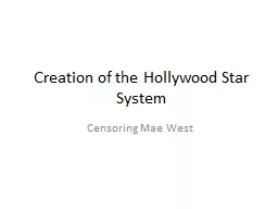 Creation of the Hollywood Star System