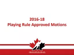 2016-18 Playing Rule Approved Motions